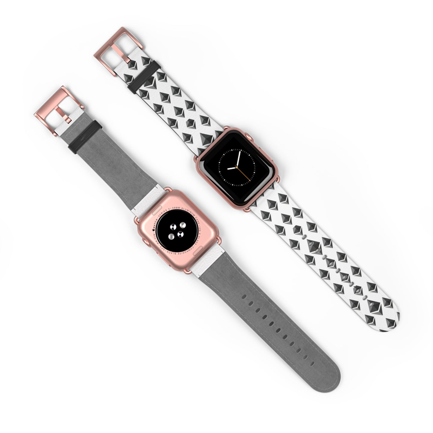 Black and White Geometric Ethereum Pattern iWatch Band