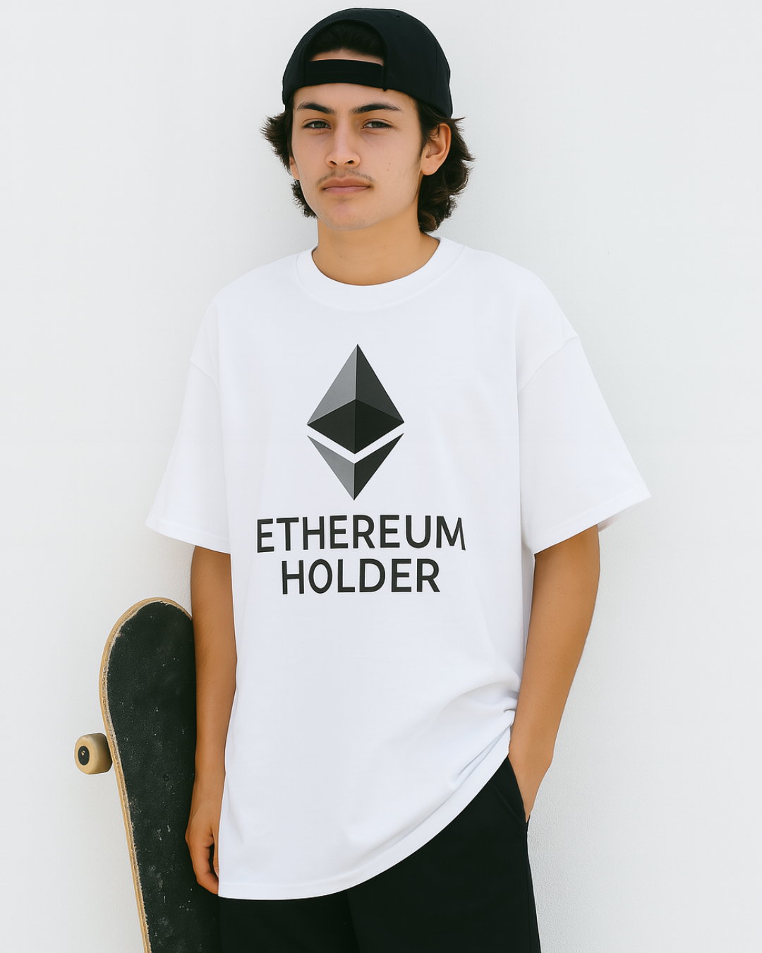 Ethereum Holder Cotton Tee (Front & Back Logo)