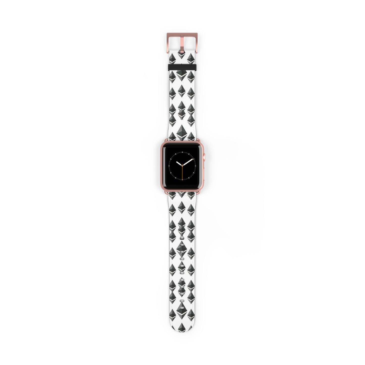 Black and White Geometric Ethereum Pattern iWatch Band