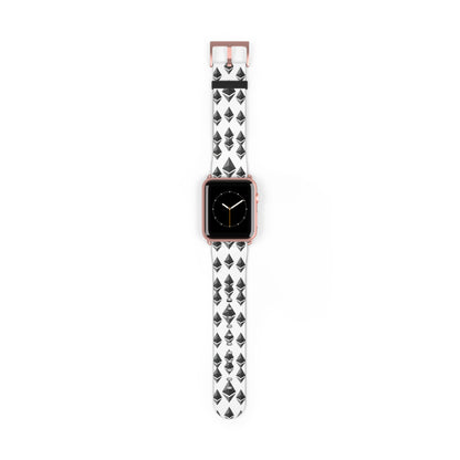 Black and White Geometric Ethereum Pattern iWatch Band