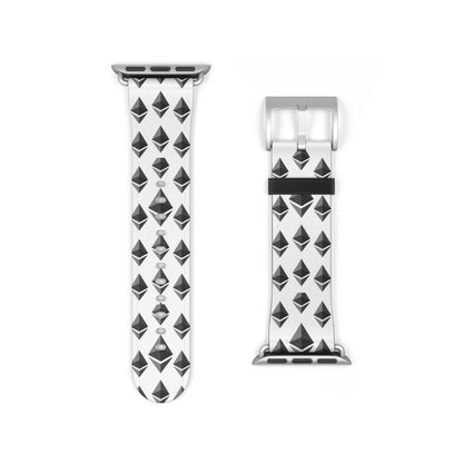 Black and White Geometric Ethereum Pattern iWatch Band