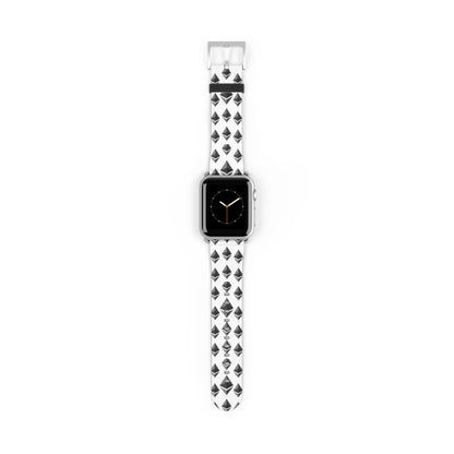 Black and White Geometric Ethereum Pattern iWatch Band