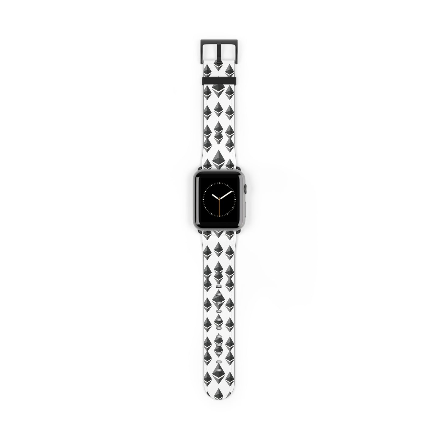 Black and White Geometric Ethereum Pattern iWatch Band