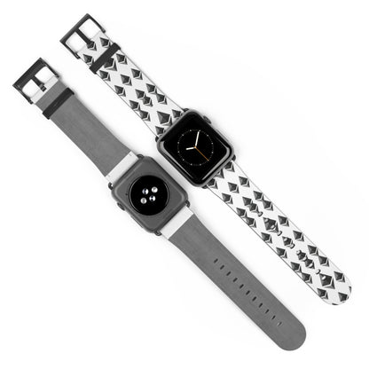 Black and White Geometric Ethereum Pattern iWatch Band