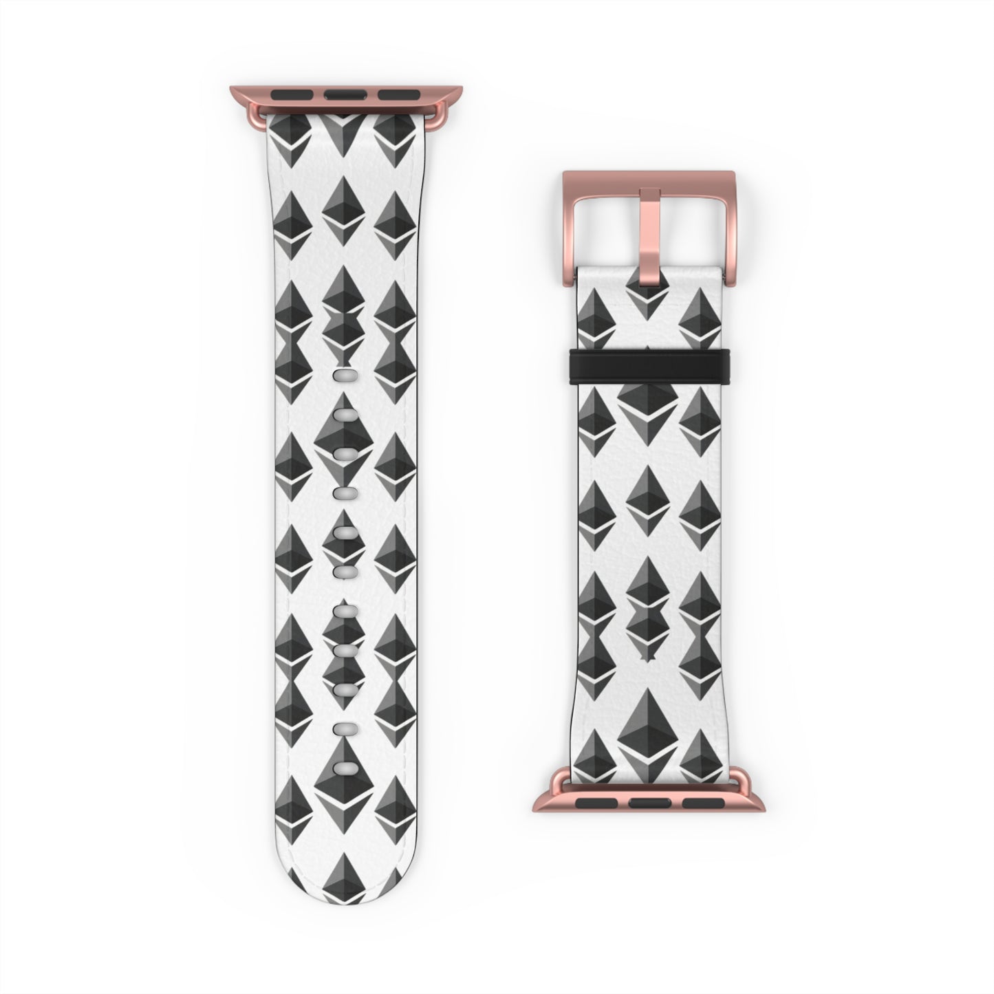 Black and White Geometric Ethereum Pattern iWatch Band