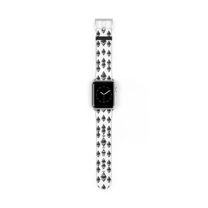 Black and White Geometric Ethereum Pattern iWatch Band