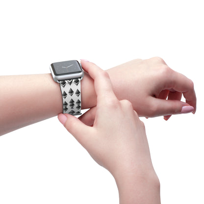 Black and White Geometric Ethereum Pattern iWatch Band