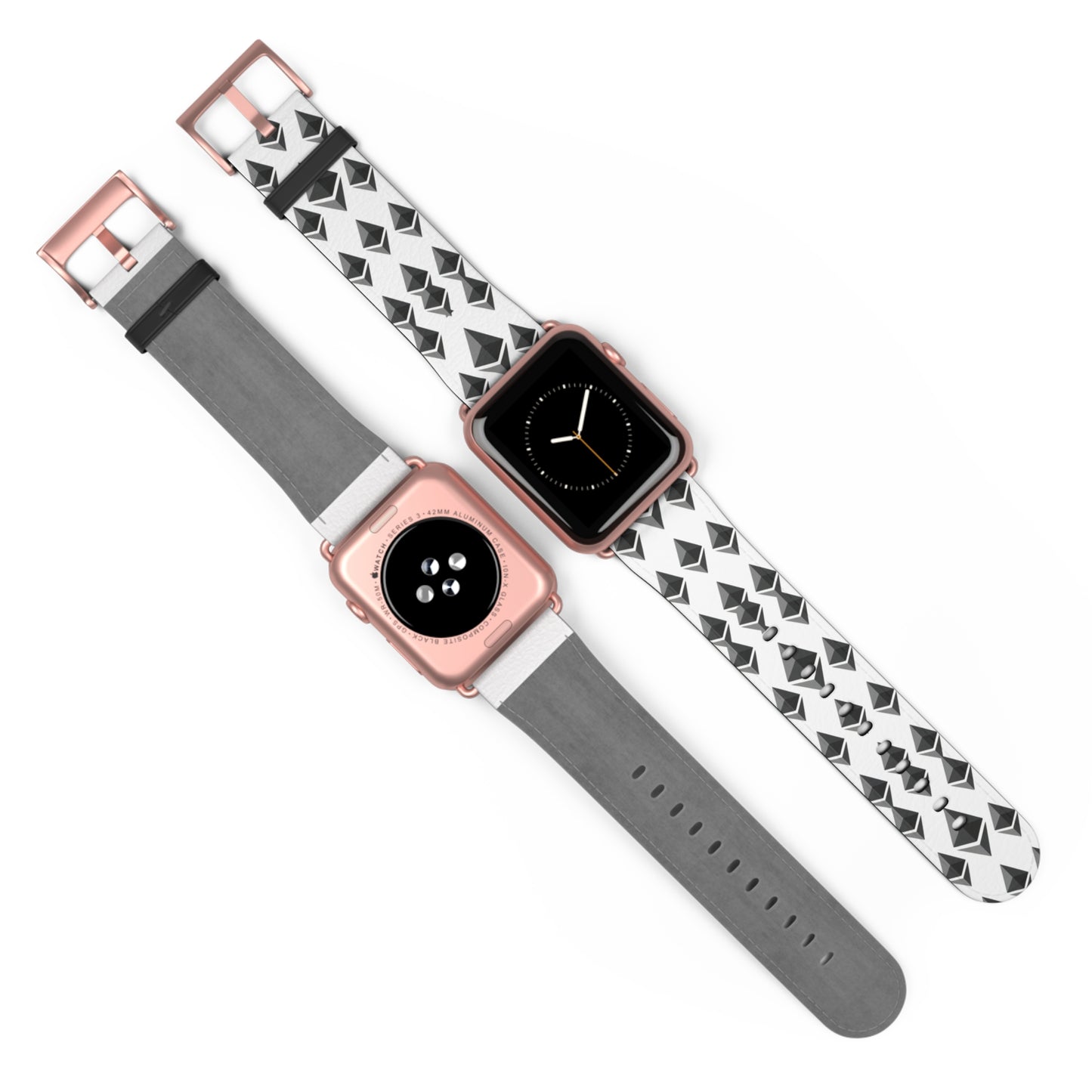 Black and White Geometric Ethereum Pattern iWatch Band