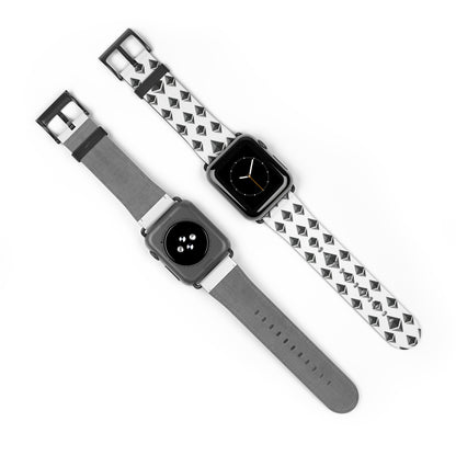 Black and White Geometric Ethereum Pattern iWatch Band