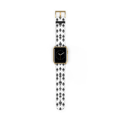 Black and White Geometric Ethereum Pattern iWatch Band