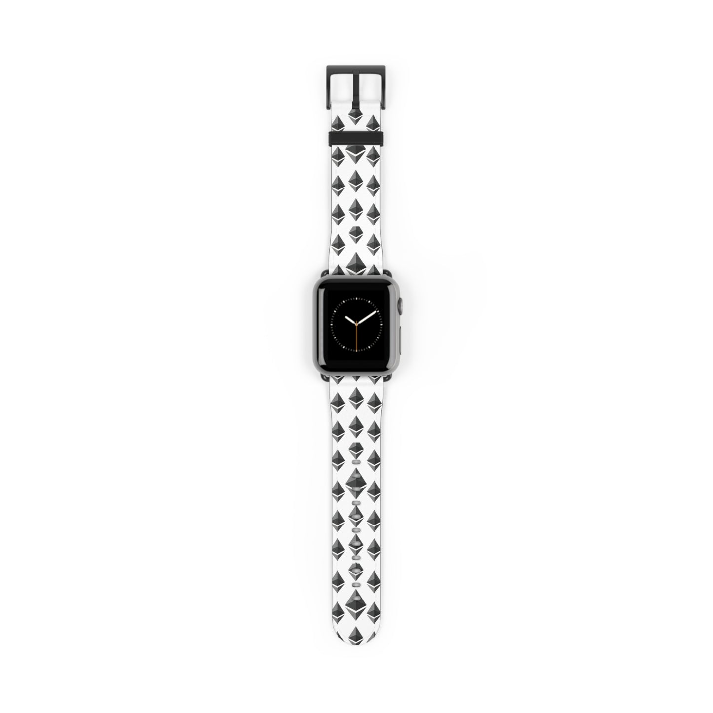 Black and White Geometric Ethereum Pattern iWatch Band