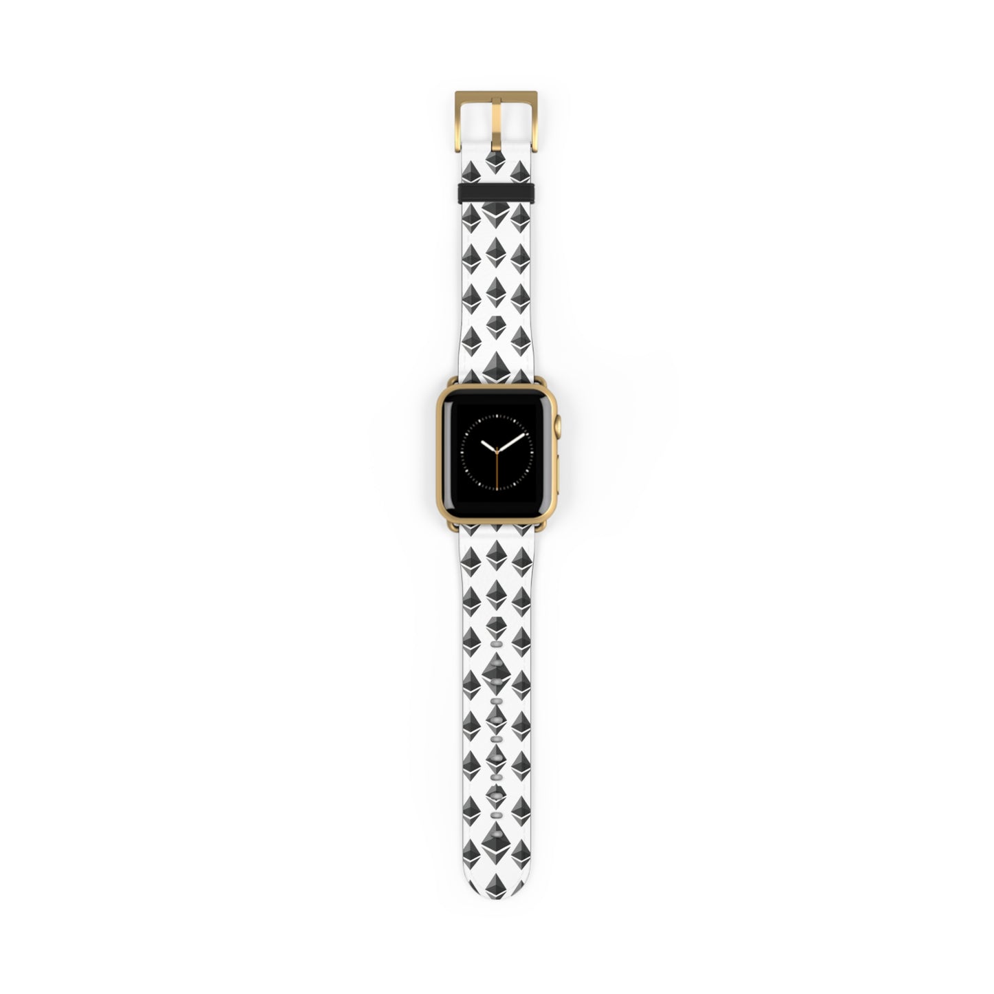 Black and White Geometric Ethereum Pattern iWatch Band