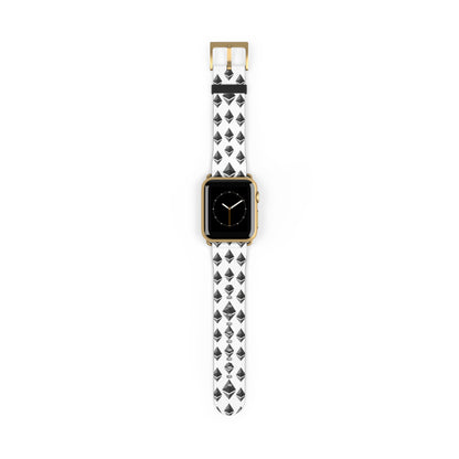 Black and White Geometric Ethereum Pattern iWatch Band