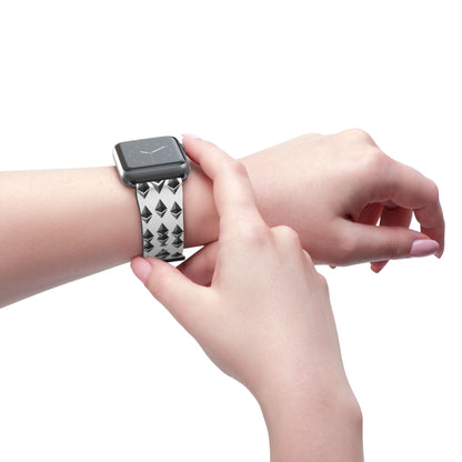 Black and White Geometric Ethereum Pattern iWatch Band